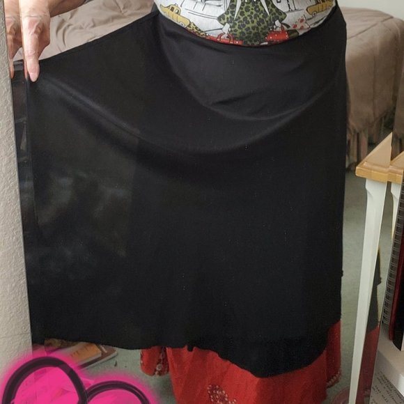 Goddess Size NWT Black 100% Silk Wrap Skirt, Fits 14-32/XL-5X, 72" Waist - Picture 4 of 5
